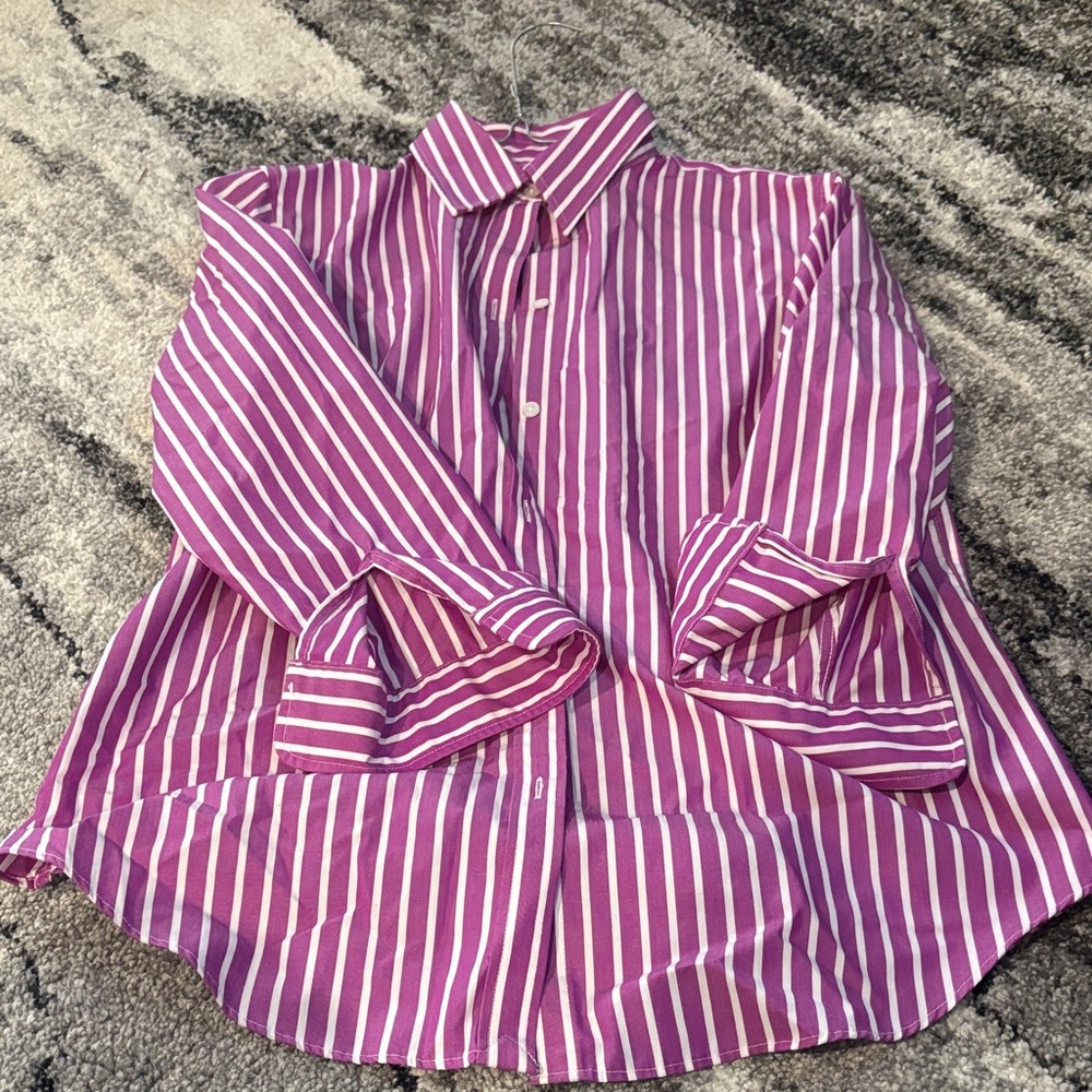 Ralph Lauren Pink and White Striped Shirt